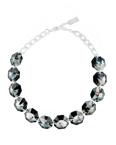 GLITTER GIRL STATEMENT NECKLACE (CHROMIUM GREY)