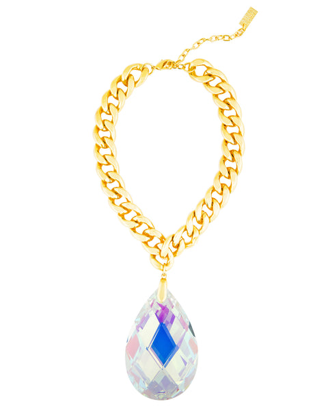 RED CARPET GLAMOUR STATEMENT NECKLACE (AURORA BOREALIS)