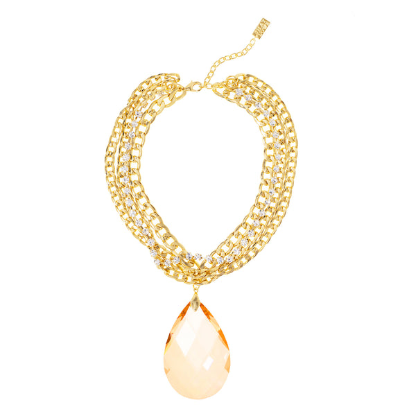 RIVIERA GLAMOUR STATEMENT NECKLACE (PEACH)