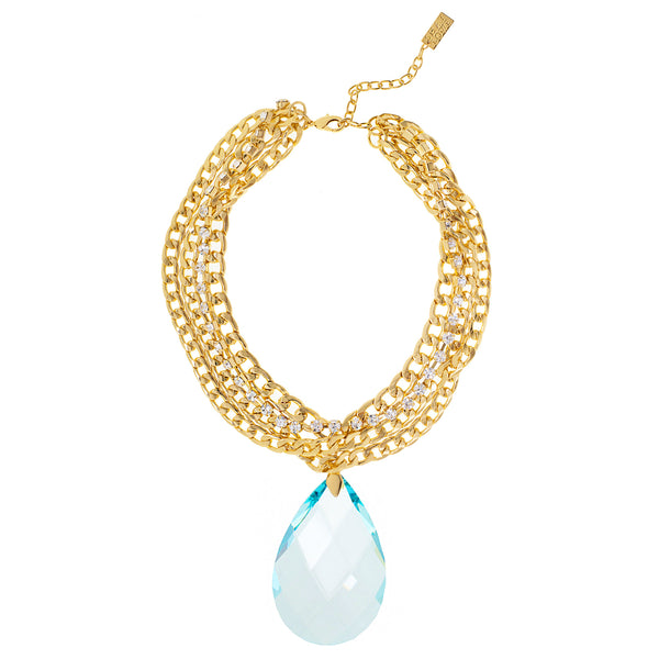RIVIERA GLAMOUR STATEMENT NECKLACE (BLUE)