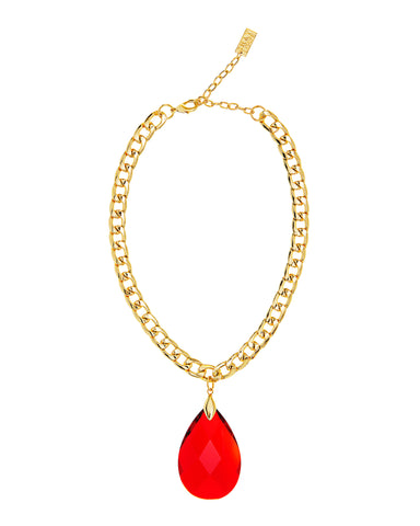 HOLLYWOOD ELEGANCE STATEMENT NECKLACE (RED)