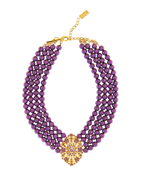 EMPRESS OF THE SEASON STATEMENT NECKLACE (PURPLE)