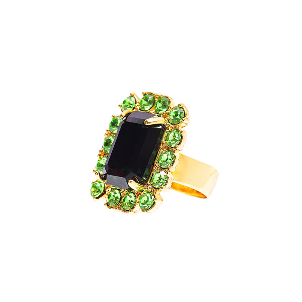 VINTAGE GLAMOUR STATEMENT RING (EMERALD)