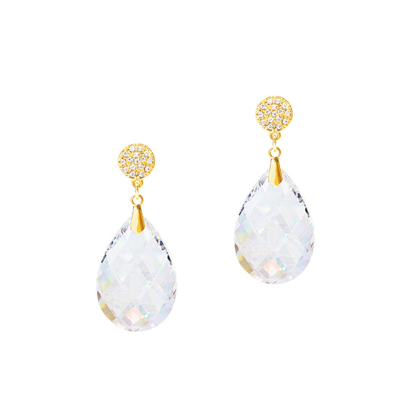 CRYSTAL DROP STATEMENT EARRINGS (CLEAR)