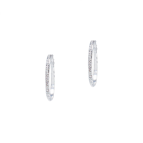 CLASSIC GLAM STATEMENT HOOPS (SILVER)