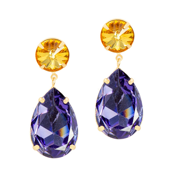 POWER DUO STATEMENT EARRINGS (YELLOW)