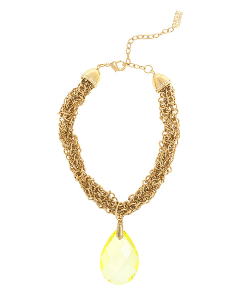 GLAMOUR TWIST STATEMENT NECKLACE (YELLOW)