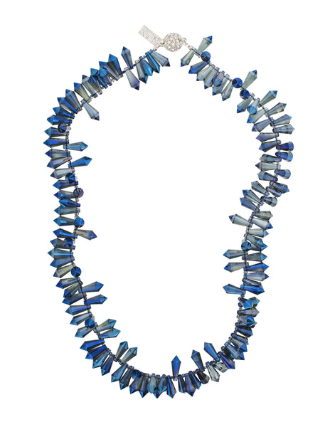 SEA GLAMOUR STATEMENT NECKLACE (SILVER/BLUE)