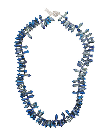 SEA GLAMOUR STATEMENT NECKLACE (SILVER/BLUE)