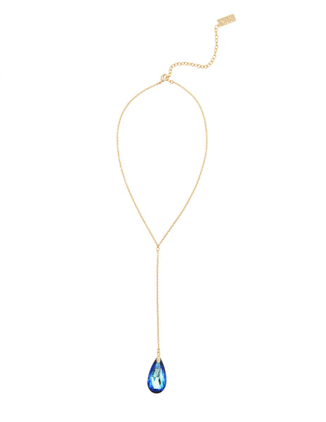 LUXE LARIAT STATEMENT NECKLACE (BERMUDA BLUE)