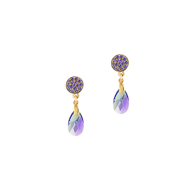 TWINKLING NIGHTS STATEMENT EARRINGS (LAVENDER/GREEN)