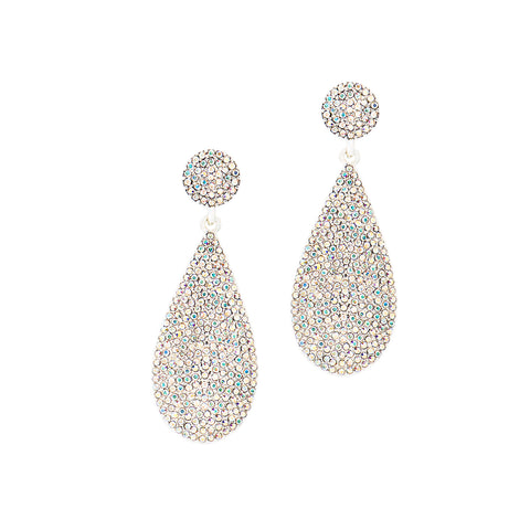 ON HOLIDAY GLAMOUR STATEMENT EARRINGS (SILVER/AB)