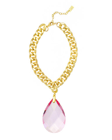 RED CARPET GLAMOUR STATEMENT NECKLACE (LIGHT PINK)