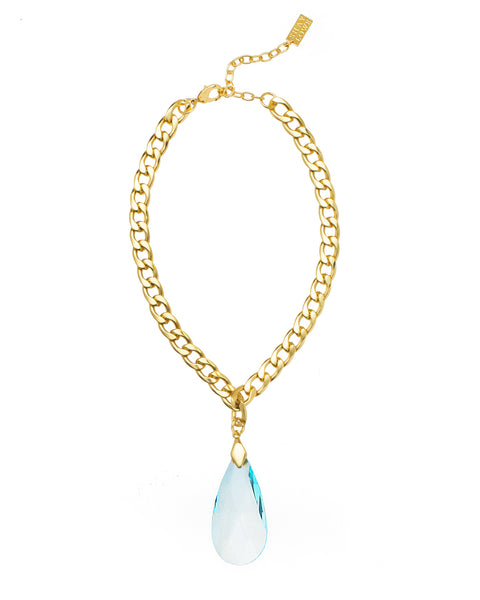 HOLLYWOOD ELEGANCE STATEMENT NECKLACE (LIGHT BLUE)