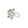 PRETTY IN PEARL CLUSTER STATEMENT RING (GREY)