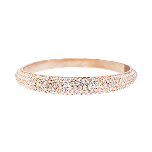PAVE PRINCESS STATEMENT BANGLE (ROSE GOLD)