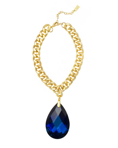 RED CARPET GLAMOUR STATEMENT NECKLACE (SAPPHIRE)