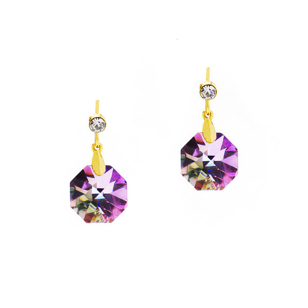 GLITTER GIRL STATEMENT EARRINGS (PURPLE)