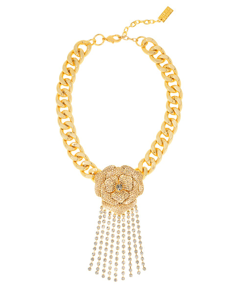 OPULENT ROSE STATEMENT NECKLACE (BLACK DIAMOND)