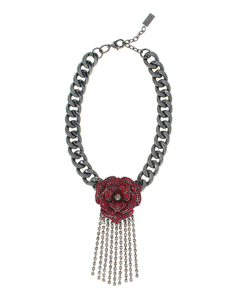 OPULENT ROSE STATEMENT NECKLACE (SIAM)