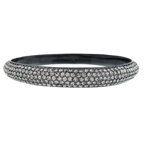 PAVE PRINCESS STATEMENT BANGLE (BLACK DIAMOND)