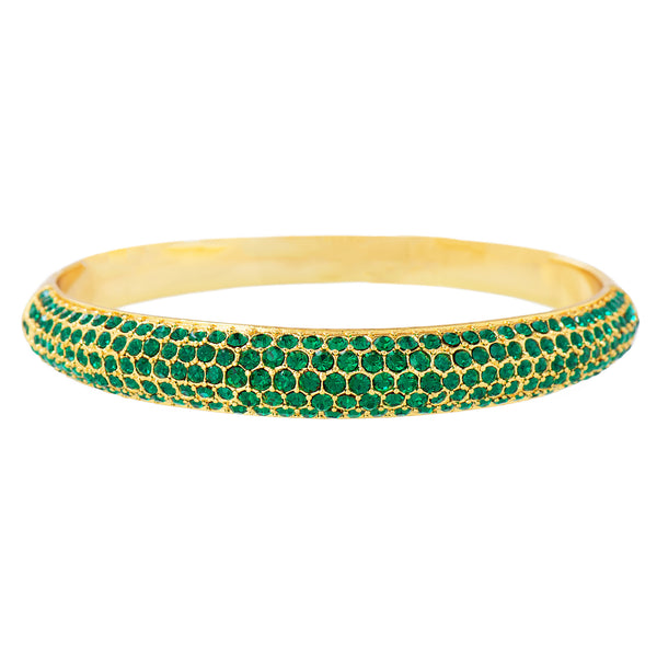 PAVE PRINCESS STATEMENT BANGLE (EMERALD)