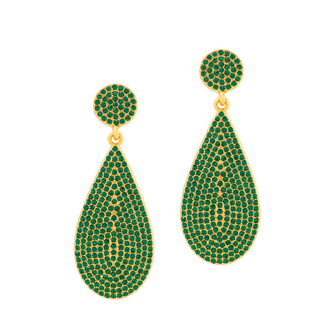ON HOLIDAY GLAMOUR STATEMENT EARRINGS (EMERALD)