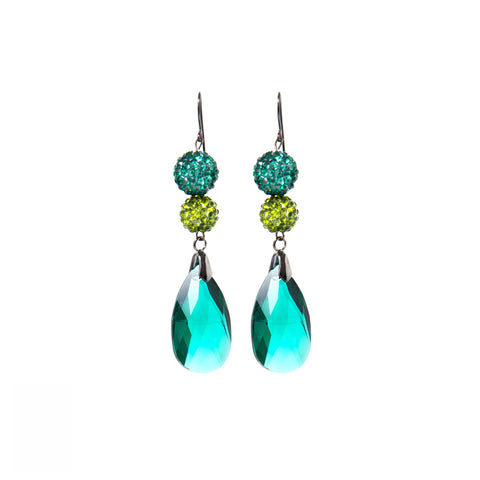 Emerald Debutante Statement Earrings