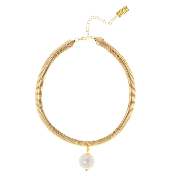 OCEAN PEARL STATEMENT NECKLACE (GOLD)