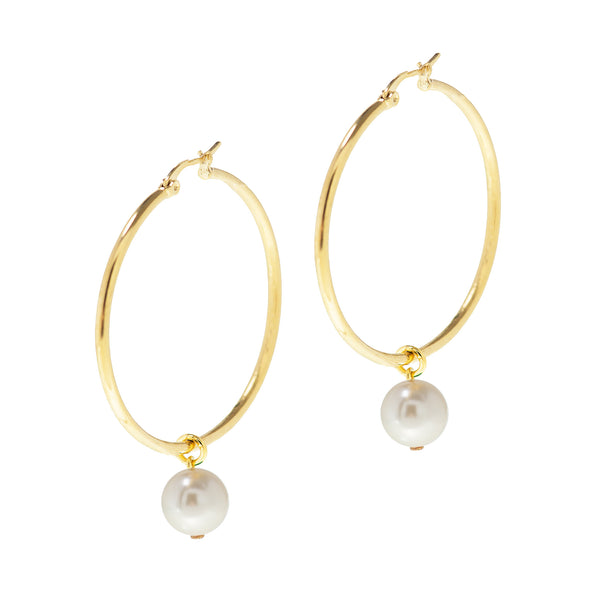 PEARL PASSION STATEMENT EARRINGS (GOLD)