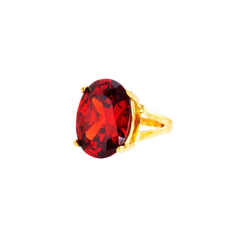 OVAL OPULENCE STATEMENT RING (RED)