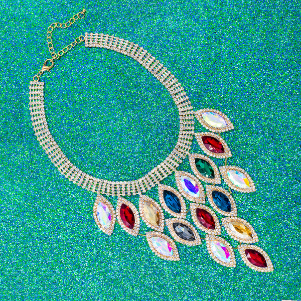 EYE OF GLAMOUR STATEMENT NECKLACE (MULTI)
