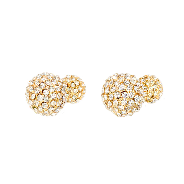 DOUBLE THE SPARKLE STATEMENT EARRINGS (GOLD)