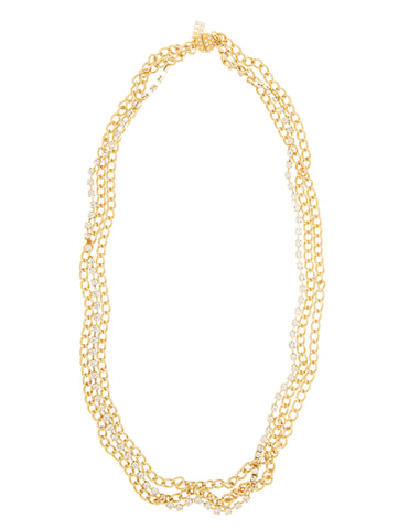 CLASSIC LAYERED STATEMENT NECKLACE (GOLD/CLEAR)