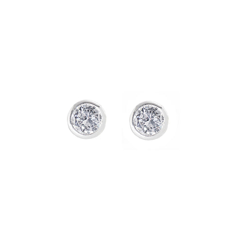 CLASSIC STATEMENT STUD EARRINGS (SILVER/CLEAR)
