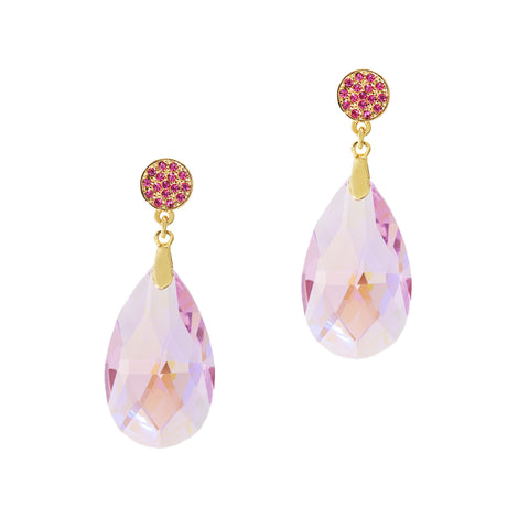 GO GLAM STATEMENT EARRINGS (ROSE PINK)