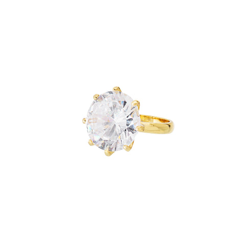 AINSLEY GLAMOUR STATEMENT RING (GOLD/CLEAR)