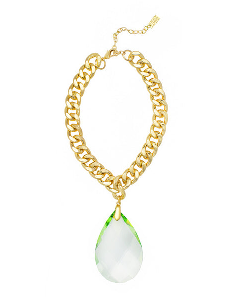 RED CARPET GLAMOUR STATEMENT NECKLACE (LIGHT GREEN)